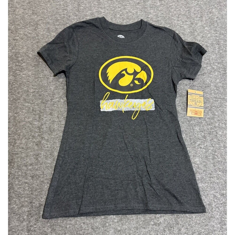 Rivalry Threads Women's Print Hawkeyes Short Sleeve Black Small